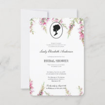 Pink floral bridgerton theme, bridal tea regency 