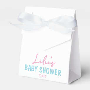 Pink Floral Bunny Girl Baby Shower personalised Favour Box