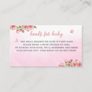 Pink Floral Bunny Rabbit Books for Baby Girl Enclosure Card