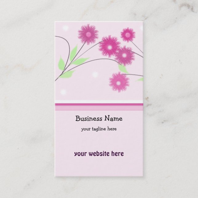 Pink Floral Business Card (Front)