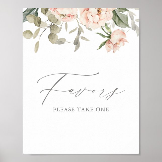 Pink Floral Butterfly Birthday Party Favours Sign (Front)