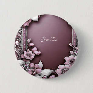 Pink Floral Button