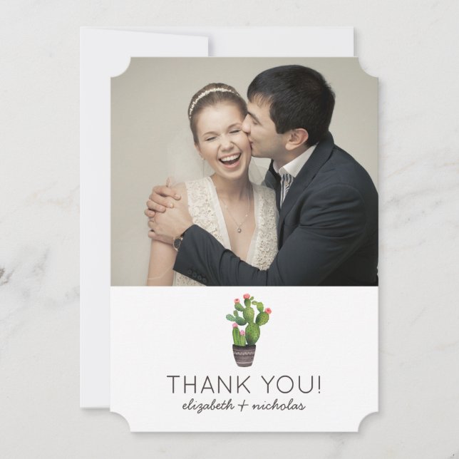 Pink Floral Cactus - Thank You (Front)