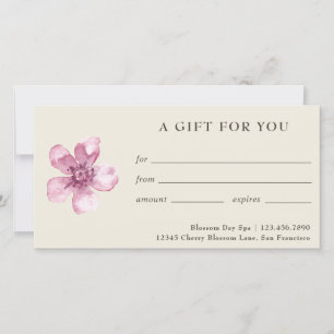 Pink Floral Cherry Blossom Gift Certificate