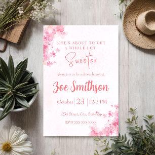 Pink Floral Cherry Blossom Invitation