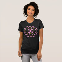 Pink Floral Cherry Blossom Medallion Hand Drawn T-
