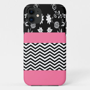 pink floral chevron Case-Mate iPhone case