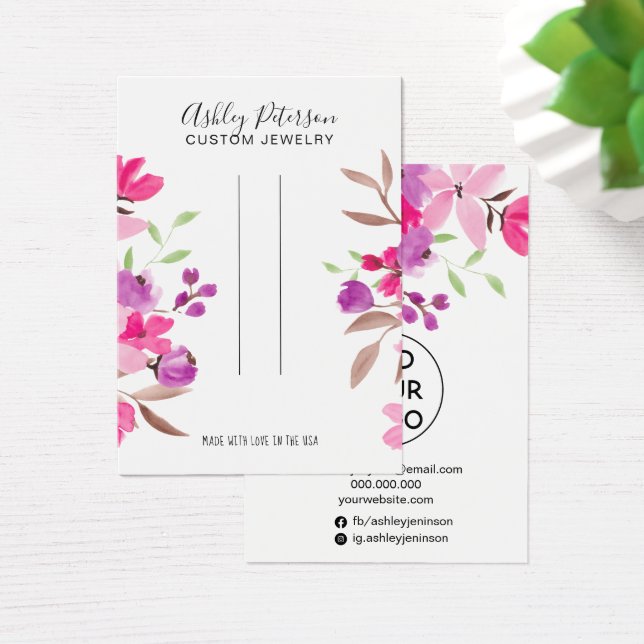 Pink floral chic jewellery hair clip display (Desk)