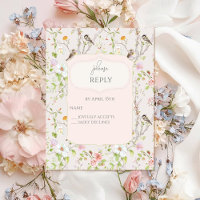 Pink Floral Chinoiserie Wedding RSPV