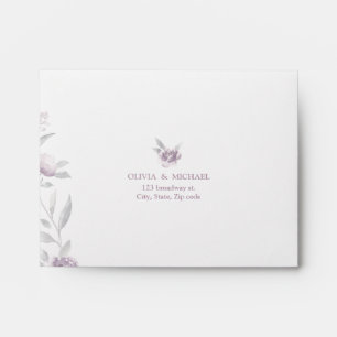 Pink floral Chinoiserie Wedding RSVP Envelope