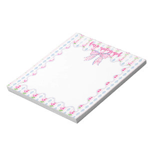 Pink Floral & Chinoserie Personalised Notepad