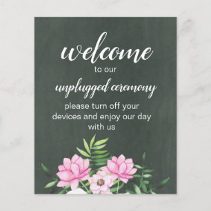Pink Floral Chlakboard Custom Wedding Sign Budget