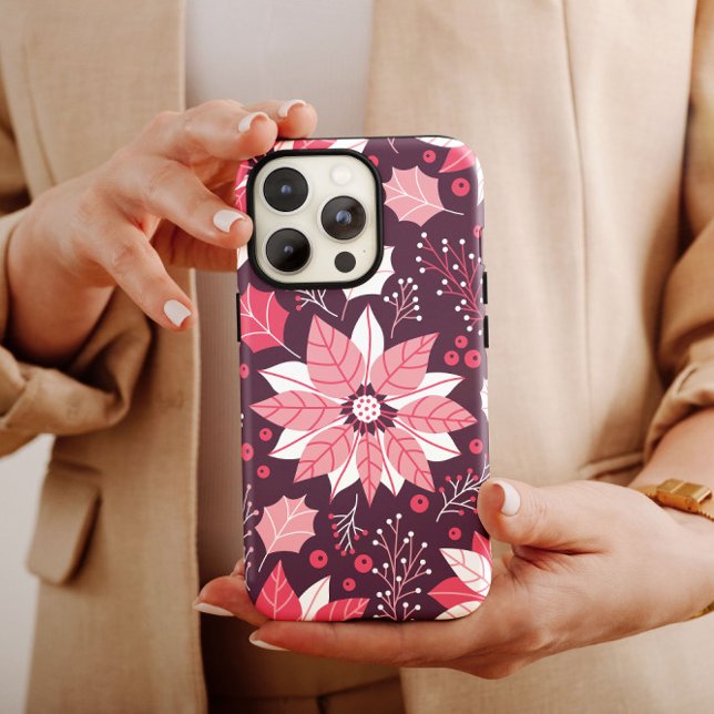 Pink Floral Christmas iPhone | Christmas iPhone Case-Mate iPhone Case (Creator Uploaded)