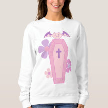 Pink Floral coffin and bat 