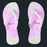 Pink Floral & Confetti Glitter | Wedding Jandals<br><div class="desc">Bridal Party Flip Flop Shoes ready for you to personalise. ⭐This Product is 100% Customisable. Graphics and / or text can be added, deleted, moved, resized, changed around, rotated, etc... 99% of my designs in my store are done in layers. This makes it easy for you to resize and move...</div>
