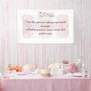 Pink Floral Congratulaions text Banner