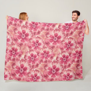 Pink Floral Coquette Fleece Blanket