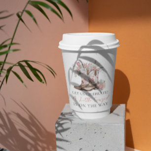 Pink Floral Cowgirl Boots and Greenery Bay Shower Paper Cups