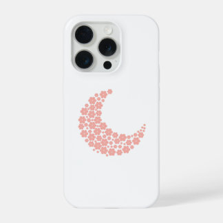 Pink Floral Crescent Moon – Boho Minimalist Moon  iPhone 15 Pro Case