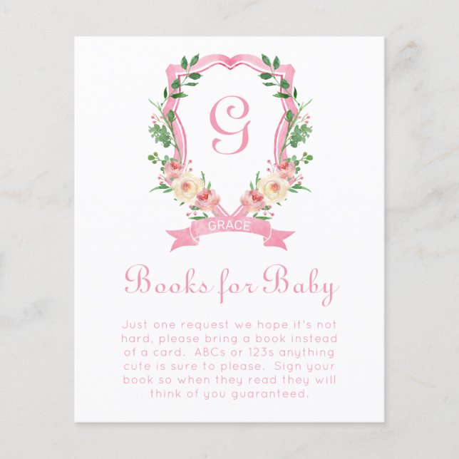 Pink Floral Crest Books For Baby (Front)