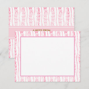 Pink Floral Custom Stationery Memo Pad for Here Card
