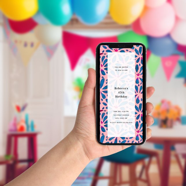 Pink Floral Cutout Inspired All Purpose Party Invitation (Creator Uploaded)