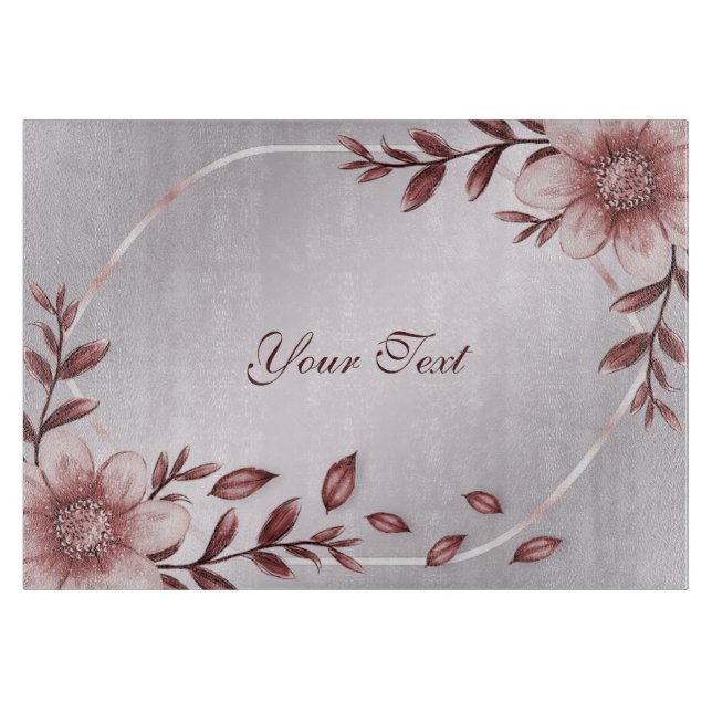 Pink Floral Cutting Board (Front)