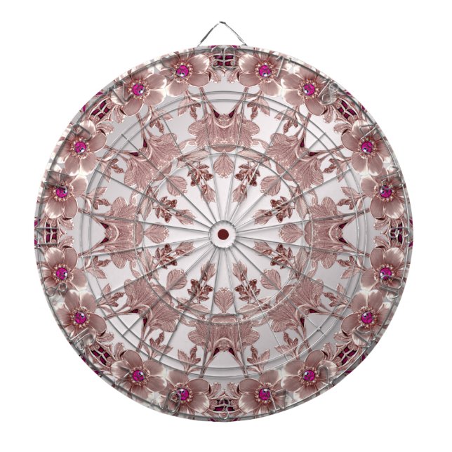 Pink Floral Dartboard (Front)