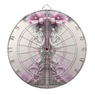 Pink Floral Dartboard