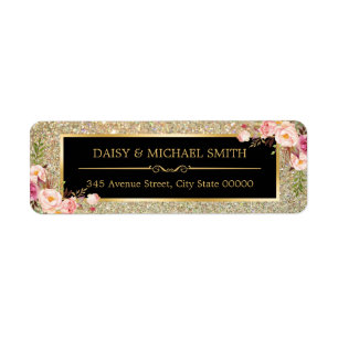 Pink Floral Decor   Golden Glitter Sparkles