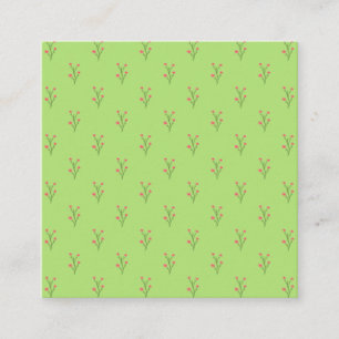 Pink Floral Decorative Pillows Square Business Card