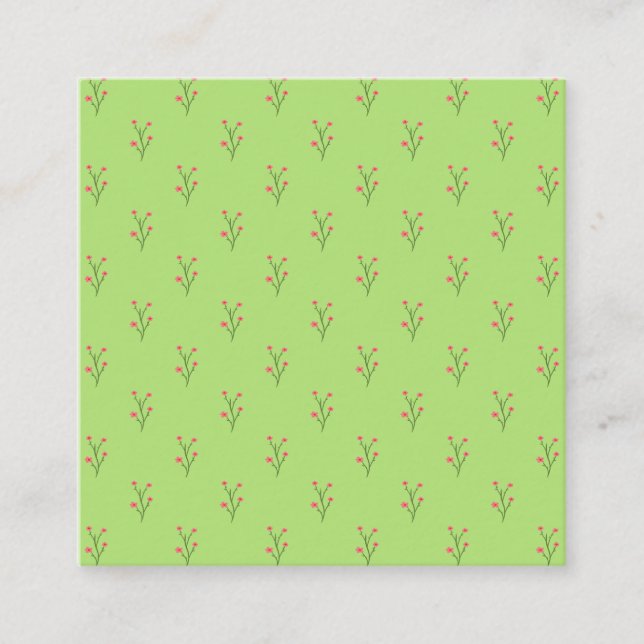 Pink Floral Decorative Pillows Square Business Card (Front)