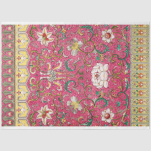 Pink floral decoupage paper