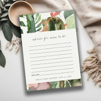 PINK FLORAL DESERT CACTI FAUNA ADVICE BABY SHOWER