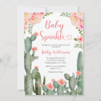Pink Floral Desert Cactus Succulent Baby Sprinkle