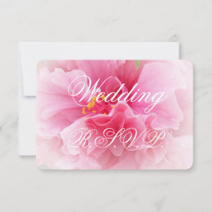 Pink Floral Design Wedding RSVP Card