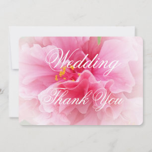 Pink Floral Design Wedding  Thank You Card