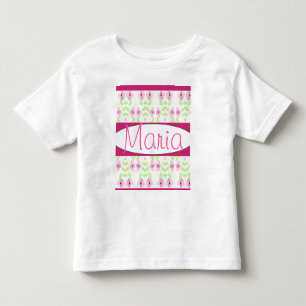 Pink Floral Designer Toddler T-Shirt