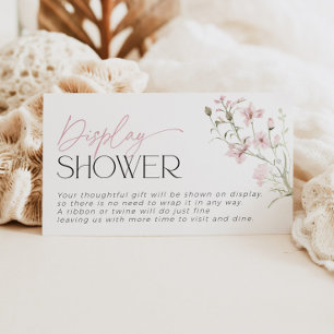 Pink Floral Display Shower Bridal Love in Bloom Enclosure Card