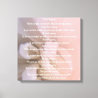Pink Floral "Do It Anyway" Canvas Print