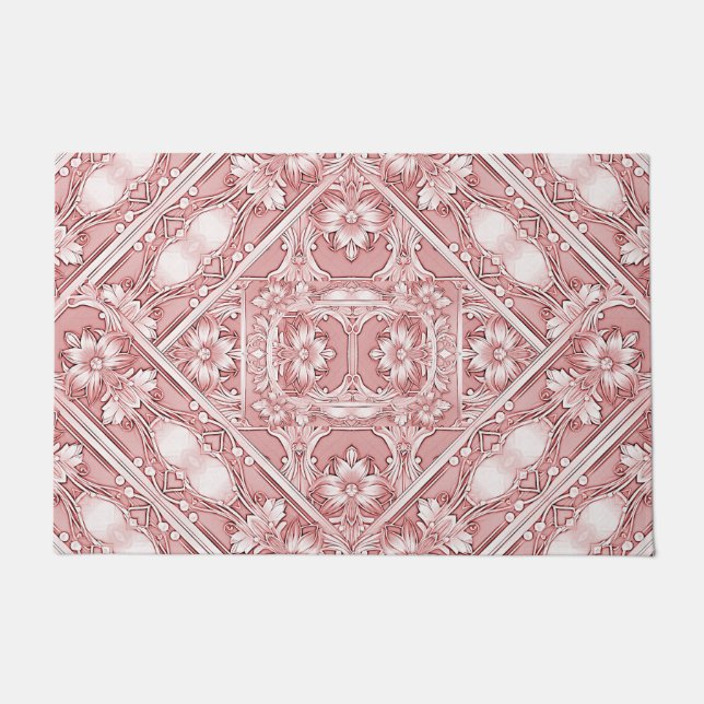 Pink Floral Doormat (Front)