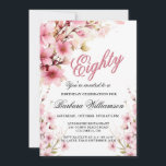 Pink Floral Elegance 80th Birthday Party Invitation<br><div class="desc">Start this special 80th birthday celebration in a elegant style with this beautifully feminine gentle floral invitation with hand painted watercolor mixed wildflowers. All of the text can be personalised for your party including the guest of honour's age. If you have any special requests or require design assistance, just send...</div>