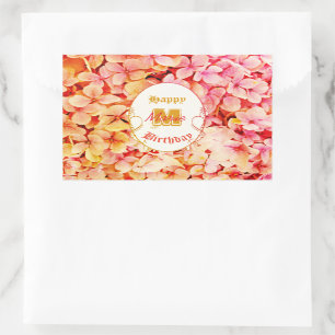 Pink Floral Elegant Modern 21st Birthday Rectangular Sticker