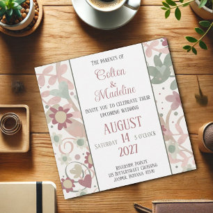 Pink Floral Elegant Modern Inspirivity Wedding Invitation