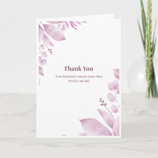 Pink Floral Elegant Thank You Card