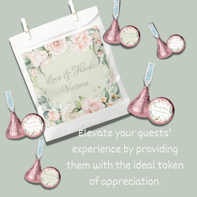 Pink Floral Elegant Wedding Bridal Shower Favour Bags (Creator Uploaded)