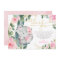 Pink Floral Elephant Baby Shower Thank You Card