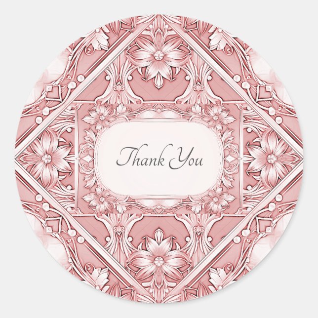 Pink Floral Envelope Seal Sticker (Front)