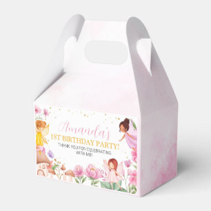Pink Floral Fairy Girl Birthday Favour Box