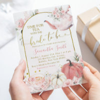 Pink Floral Fall Pumpkin Bridal Shower Tea